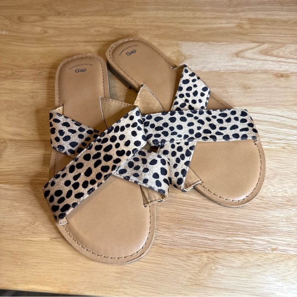 GAP Women’s Size 7 Leopard Animal Print Slip On Sandals - Picture 2 of 9